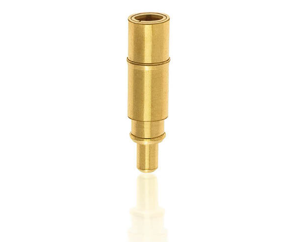 Miniature 0.77-mm-diameter gold-plated socket with clip